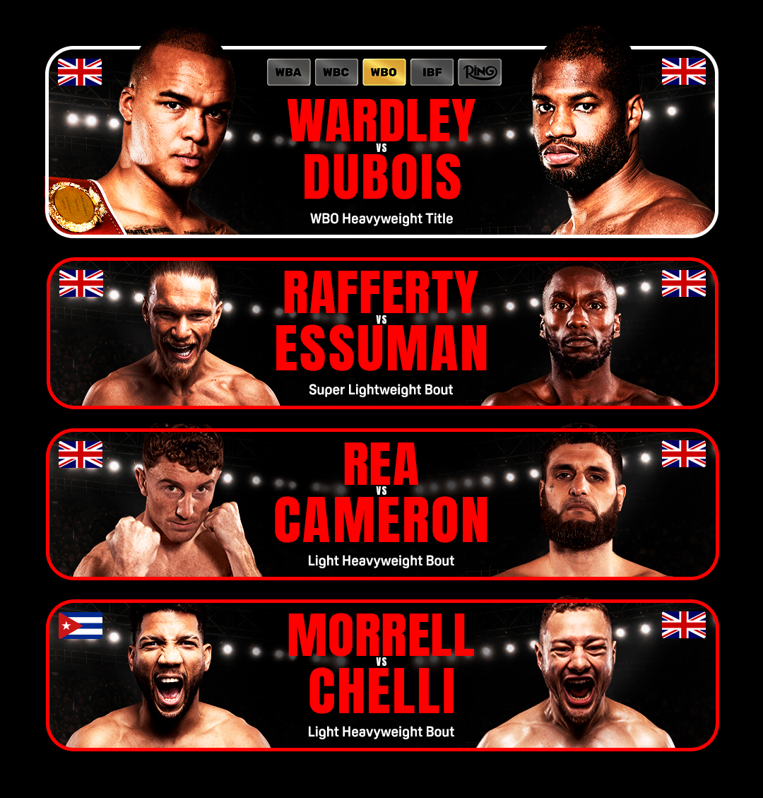 Wardley vs Dubois undercard