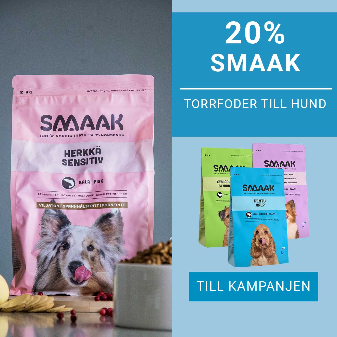 20% på Smaak Torrfoder till hund
