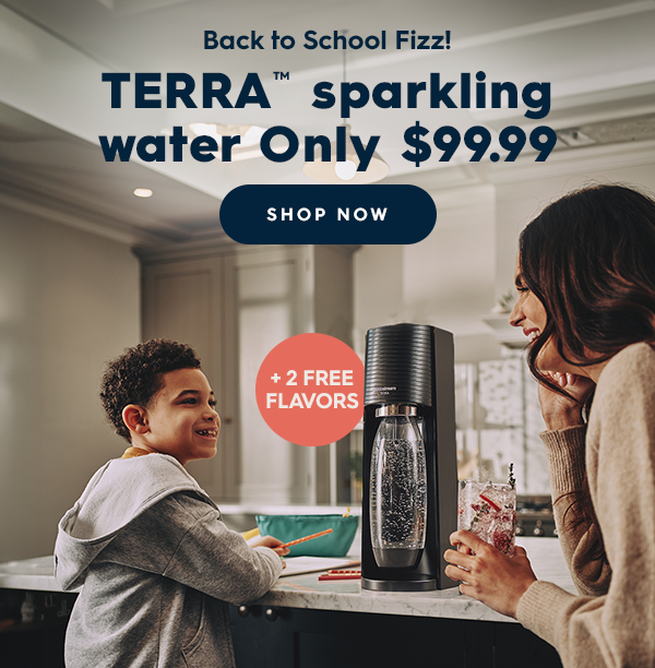 Introducing SodaStream TERRA™, SodaStream's newest Sparkling Water Maker.