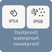Dustproof, waterproof, sweatproof