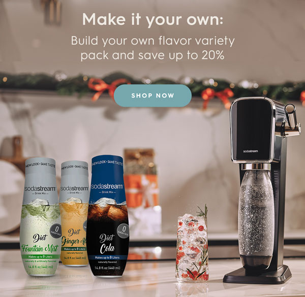 Build your flavors bundle and save up to 20 SodaStream