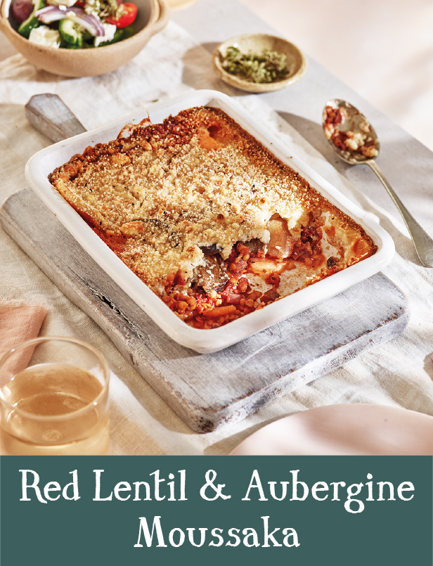 Red Lentil & Aubergine Moussaka